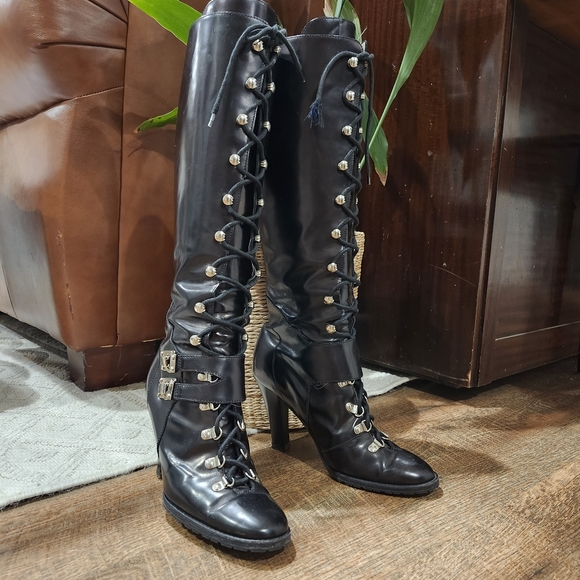 Michael Kors Lace Up Boots 8M - Picture 1 of 9